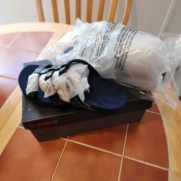 Vionic Black Slide Sandals - Picture 1 of 3